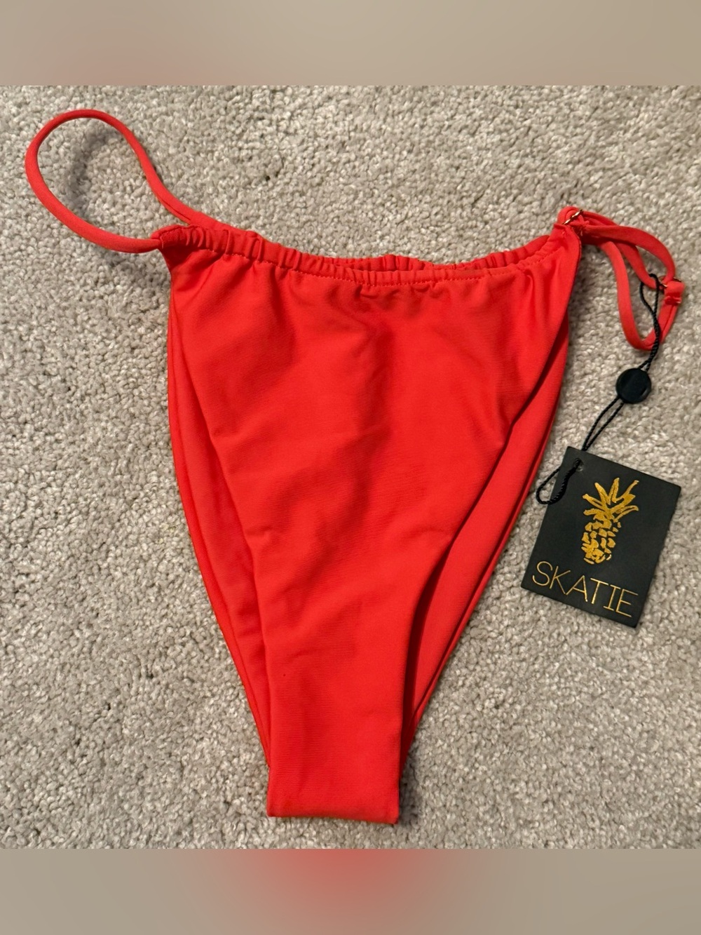 Skatie Womens M Tie-Side Bikini Bottom in Burnt Orange